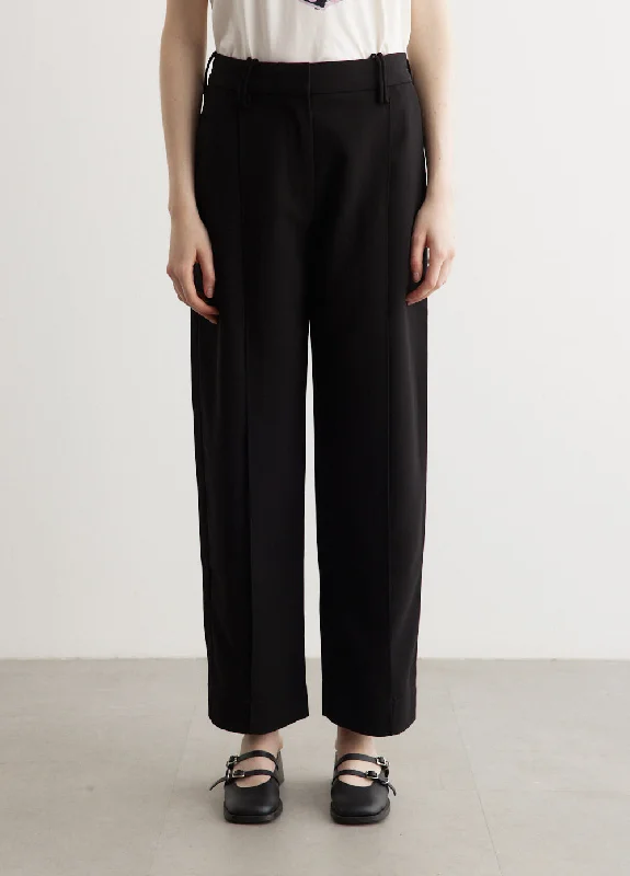 Light Twill Suiting Relaxed Pleated Pants Chic Checkered Pants