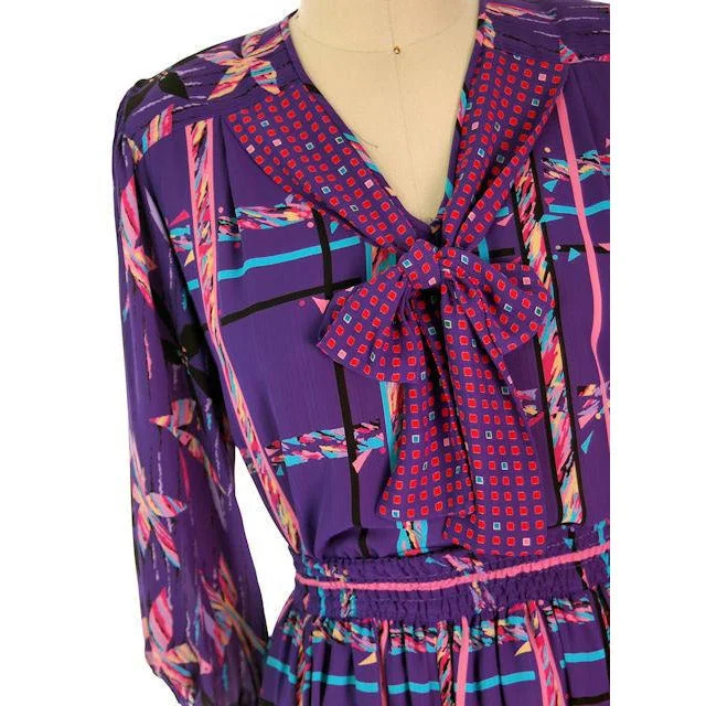 Vintage BoHo Diane Fres Freis Colorful 2 Piece Dress Purples L-XL 1980s RARE Tunics Summer linen Vintage BoHo Diane Fres Freis Colorful 2 Piece Dress Purples L-XL 1980s RARE Tunics Summer linen