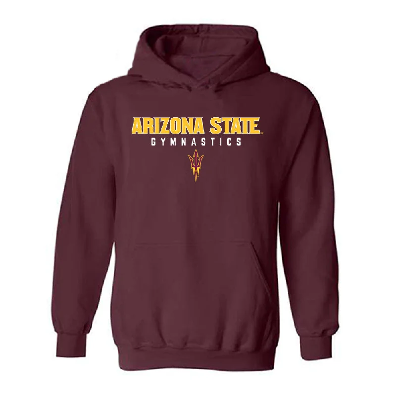 Arizona State - NCAA Women's Gymnastics : Isabella Kowan - Classic Shersey Hooded Sweatshirt Hoodie with Hem Detail Decorative Unique Arizona State - NCAA Women's Gymnastics : Isabella Kowan - Classic Shersey Hooded Sweatshirt Hoodie with Hem Detail Decorative Unique