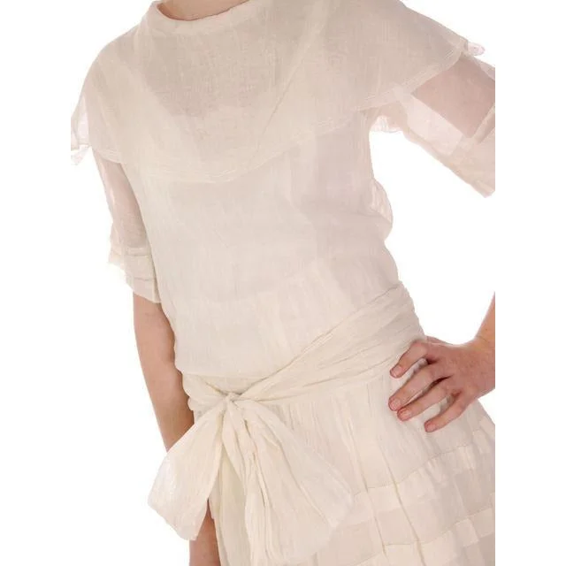Vintage Young Womans Ivory Cotton Gauze Dress/Slip Early 1920s 32-32-42 Tunics Chinos classic Vintage Young Womans Ivory Cotton Gauze Dress/Slip Early 1920s 32-32-42 Tunics Chinos classic