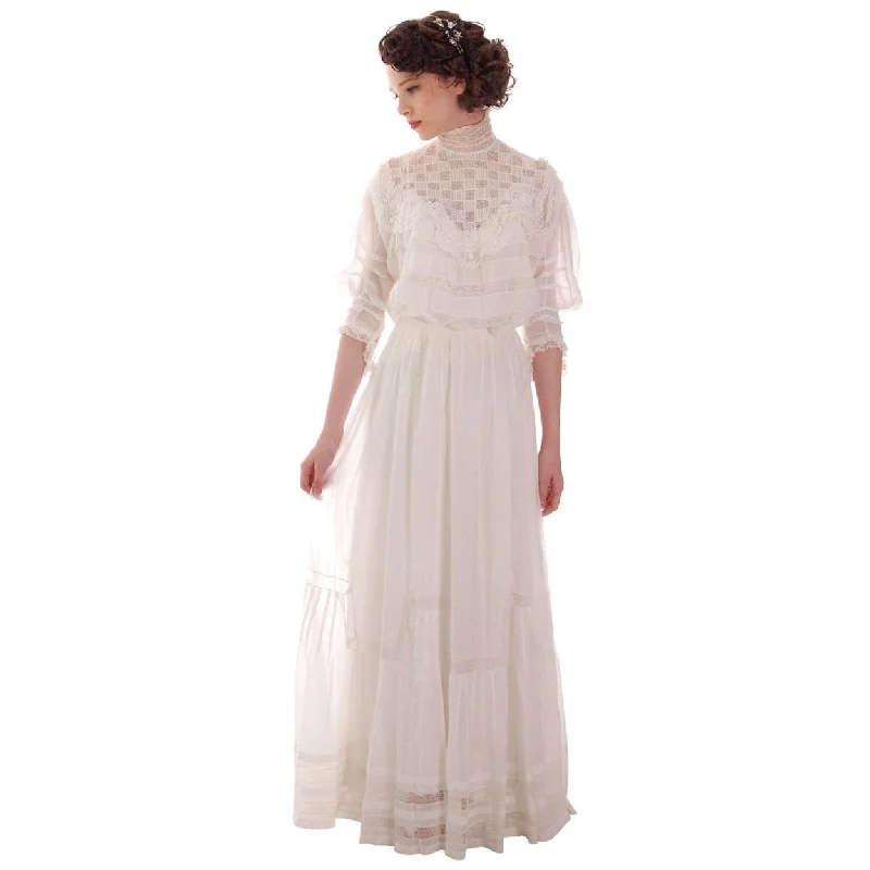 Victorian White Lawn Lace Fancy Ladies Summer/Wedding Dress 34-20-Free Tunics Silk luxurious Victorian White Lawn Lace Fancy Ladies Summer/Wedding Dress 34-20-Free Tunics Silk luxurious