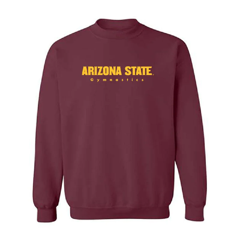 Arizona State - NCAA Women's Gymnastics : Lilia Purler - Classic Shersey Crewneck Sweatshirt Hoodie with Back Slit Movement Comfort Arizona State - NCAA Women's Gymnastics : Lilia Purler - Classic Shersey Crewneck Sweatshirt Hoodie with Back Slit Movement Comfort