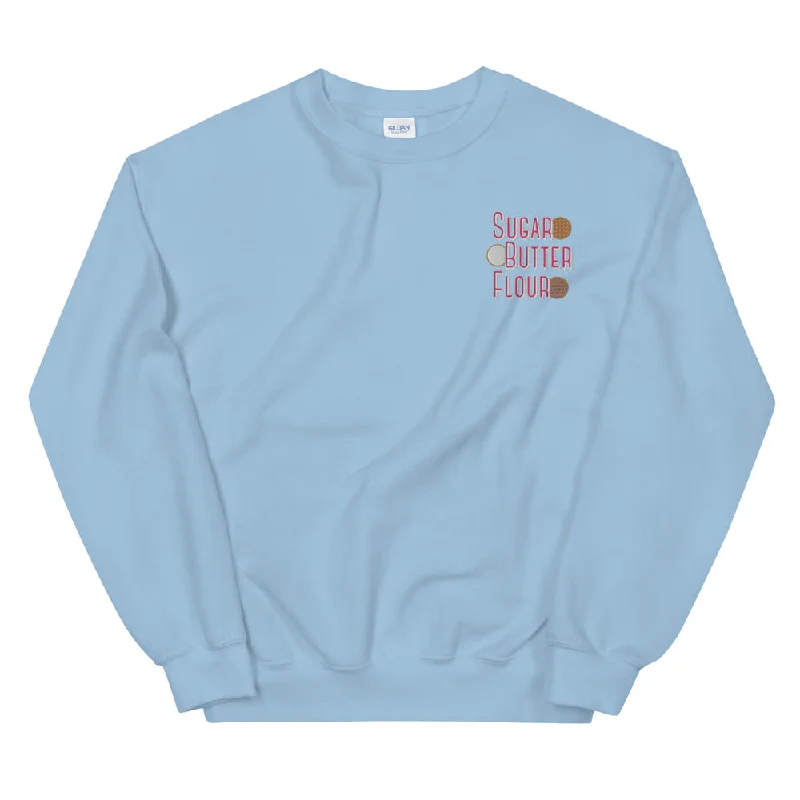 Pie Ingredients Embroidered Sweatshirt (Light Blue) Hoodie with Applique Textured Unique Pie Ingredients Embroidered Sweatshirt (Light Blue) Hoodie with Applique Textured Unique