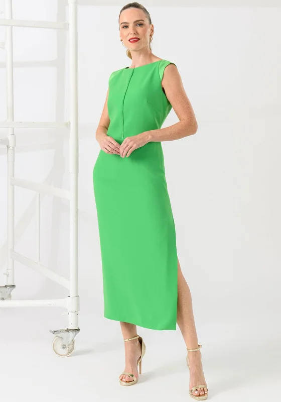 Caroline Kilkenny Erin Satin Shoulder Pencil Dress, Green sweetheart Neckline Romantic Caroline Kilkenny Erin Satin Shoulder Pencil Dress, Green sweetheart Neckline Romantic