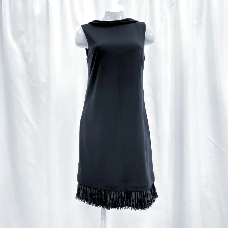 Wmns JOSEPH RIBKOFF Black Sleeveless Fringe Knee Length Cocktail Dress Sz 6 Tunics Party sparkling Wmns JOSEPH RIBKOFF Black Sleeveless Fringe Knee Length Cocktail Dress Sz 6 Tunics Party sparkling