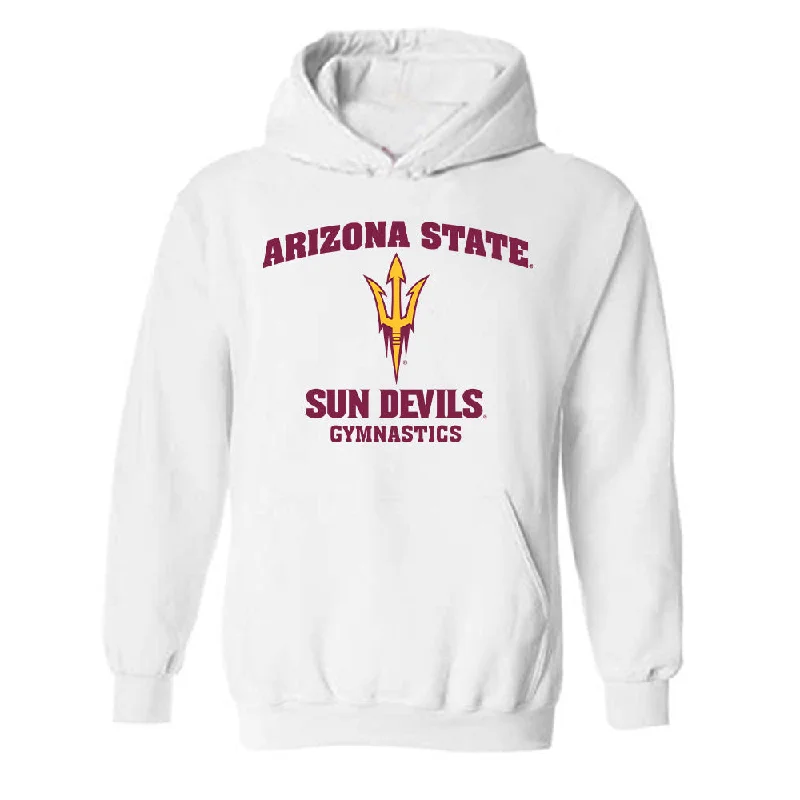 Arizona State - NCAA Women's Gymnastics : Tiara Platkin - Sports Shersey Hooded Sweatshirt Hoodie with Exposed Zipper Edgy Industrial