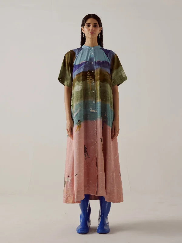 A-Line Long Dress Tunics Vintage classic