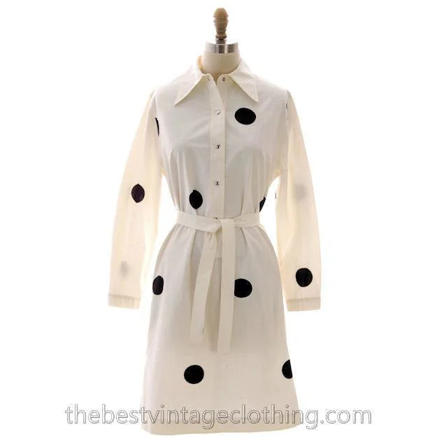 Vintage Vuokko Suomi Finland Black & White Polka Dot Dress 1970s 40 Tunics Luxurious premium Vintage Vuokko Suomi Finland Black & White Polka Dot Dress 1970s 40 Tunics Luxurious premium