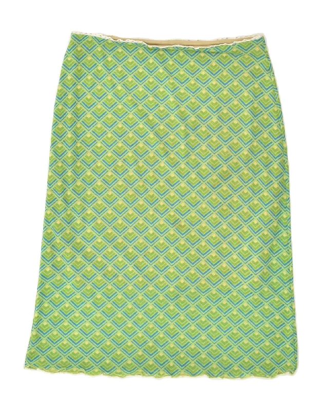 VINTAGE Womens Straight Skirt W30 Medium Green Geometric Polyester chiffon skirt lightweight VINTAGE Womens Straight Skirt W30 Medium Green Geometric Polyester chiffon skirt lightweight