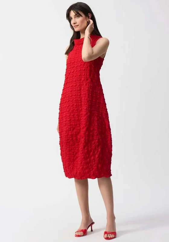 Joseph Ribkoff Textured Woven Cocoon Dress, Red Tunics Brand named