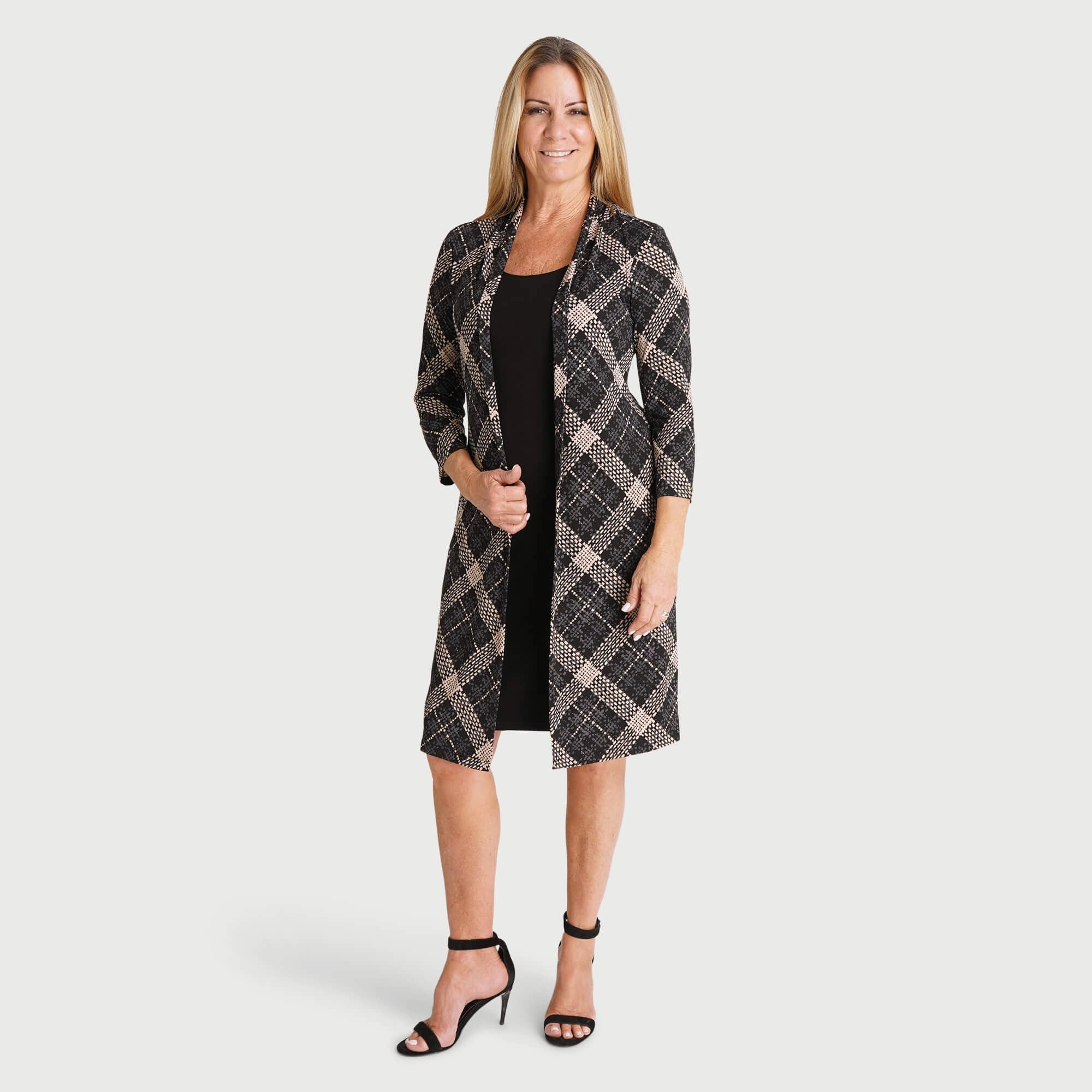 Monica Camel Plaid Jacket Dress Anorak Shell Jacket Lightweight Jacket