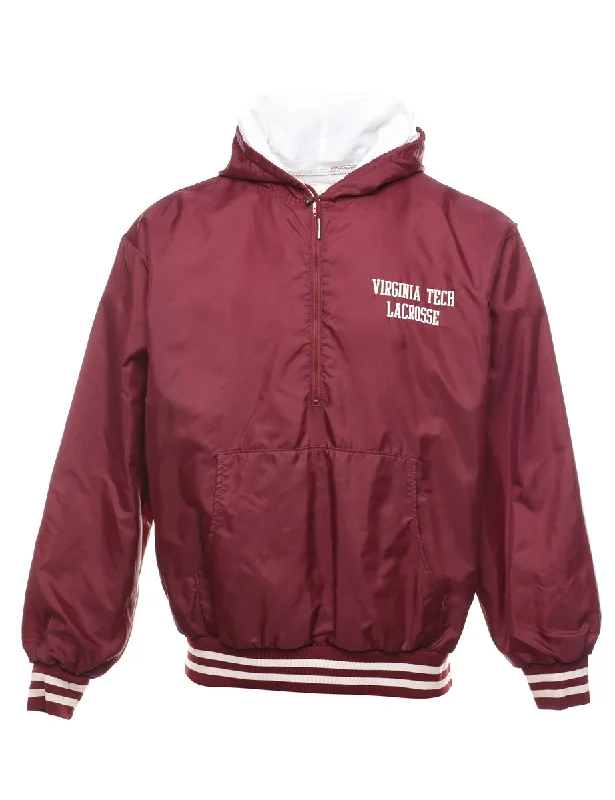 Maroon & White Lacrosse Jacket - L Anorak Shell Jacket Lightweight Jacket