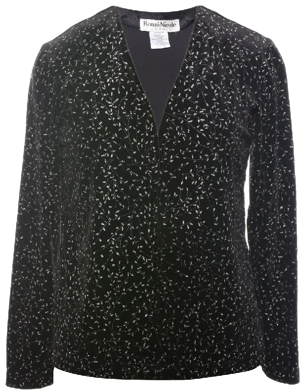 Metallic Finish Evening Jacket - M Tailored Jacket Straight Jacket A-Line Jacket