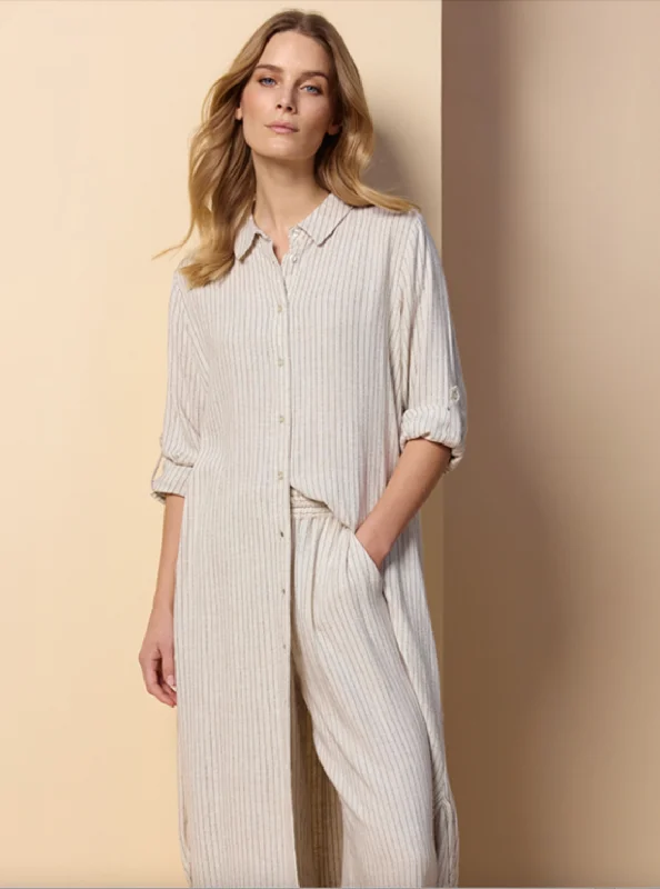 Alema 2 Jacket Dress in Sand Denim Fabric Leather Fabric Suede Fabric