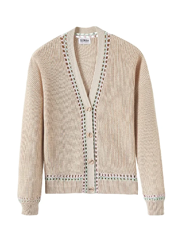27 Miles Malibu - Jennifer sweater in sand Solid Color Striped Floral Print