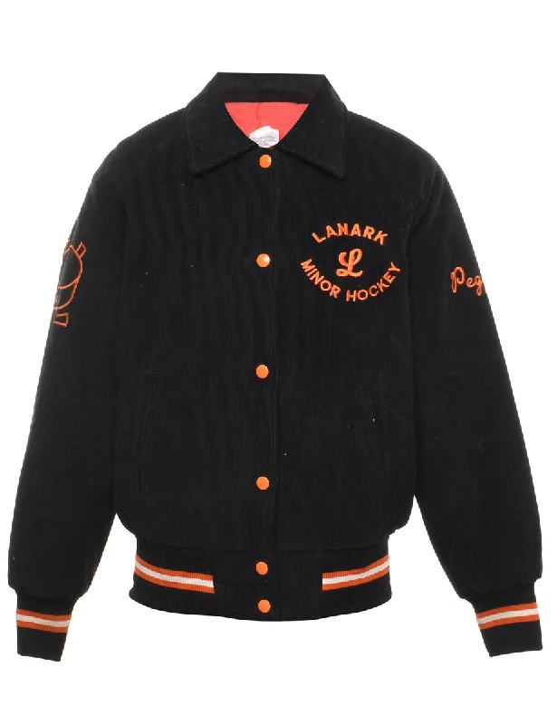 Corduroy Lanark Minor Hockey Varsity Jacket - M Insulated Jacket Fitted Jacket Loose Jacket