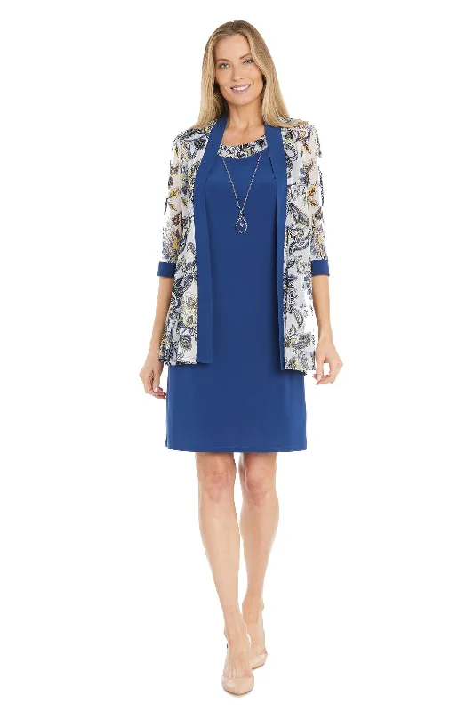 R&M Richards 1923P Short Printed Jacket Formal Petite Dress Belted Jacket Elasticated Jacket Padded Jacket