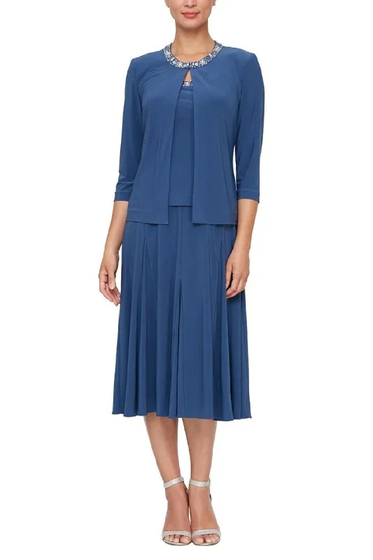 Alex Evenings 435372 Tea Length Jacket Formal Dress Front Pockets Side Pockets Patch Pockets Alex Evenings 435372 Tea Length Jacket Formal Dress Front Pockets Side Pockets Patch Pockets