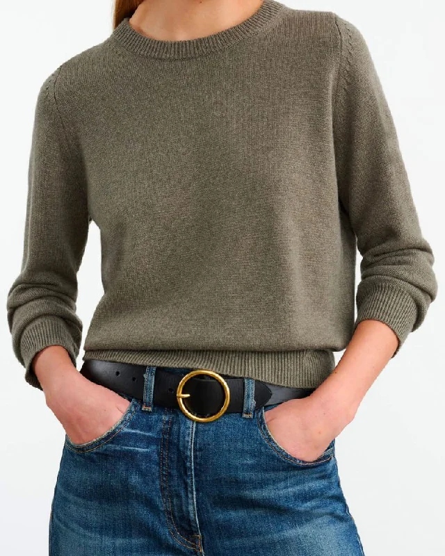 Nili Lotan - Nora Sweater in Light Army Green Wool Fabric Cashmere Fabric Tweed Fabric Nili Lotan - Nora Sweater in Light Army Green Wool Fabric Cashmere Fabric Tweed Fabric
