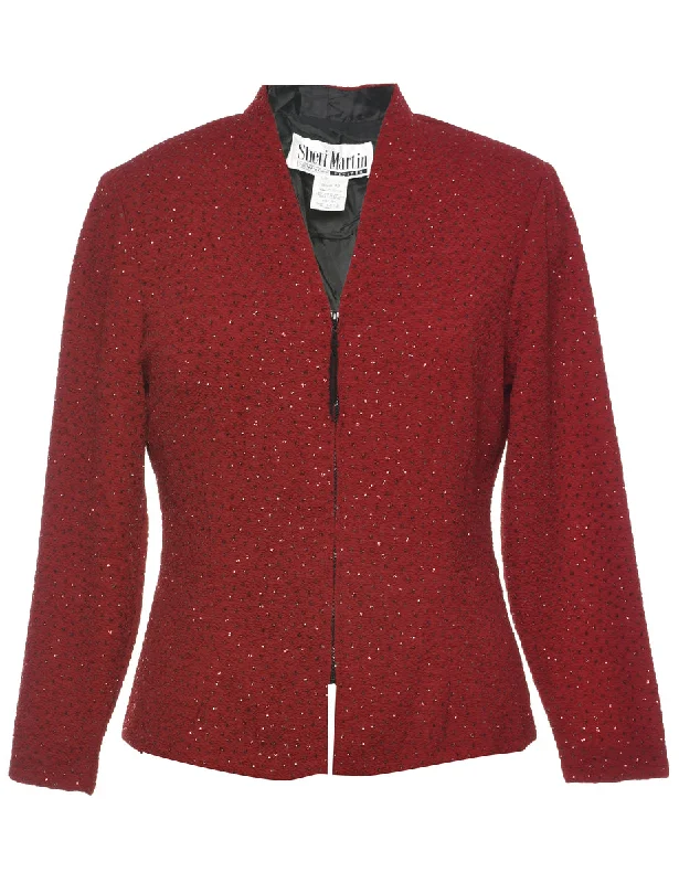 Metallic Finish Evening Jacket - L Elasticated Jacket Padded Jacket Insulated Jacket
