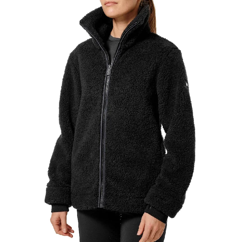 Equestrian Stockholm Teddy Fleece Jacket Black Dark Ocean Faux Fur Jacket Real Fur Jacket Shearling Jacket