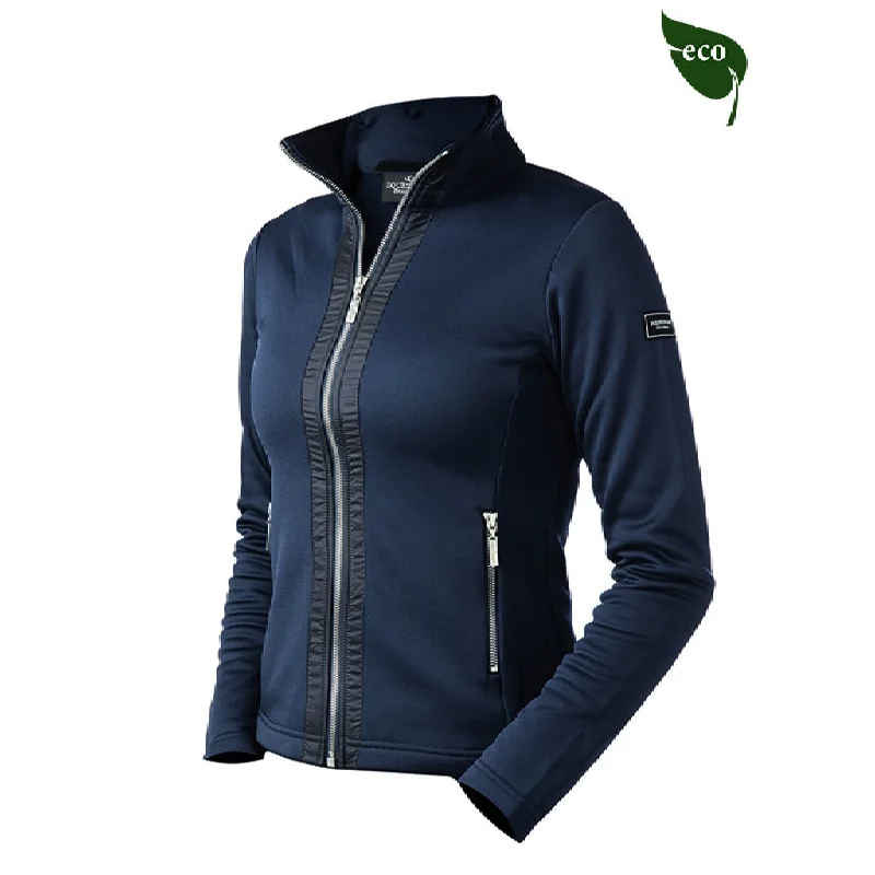 Equestrian Stockholm Fleece Jacket - Navy Satin Jacket Silk Jacket Chiffon Jacket