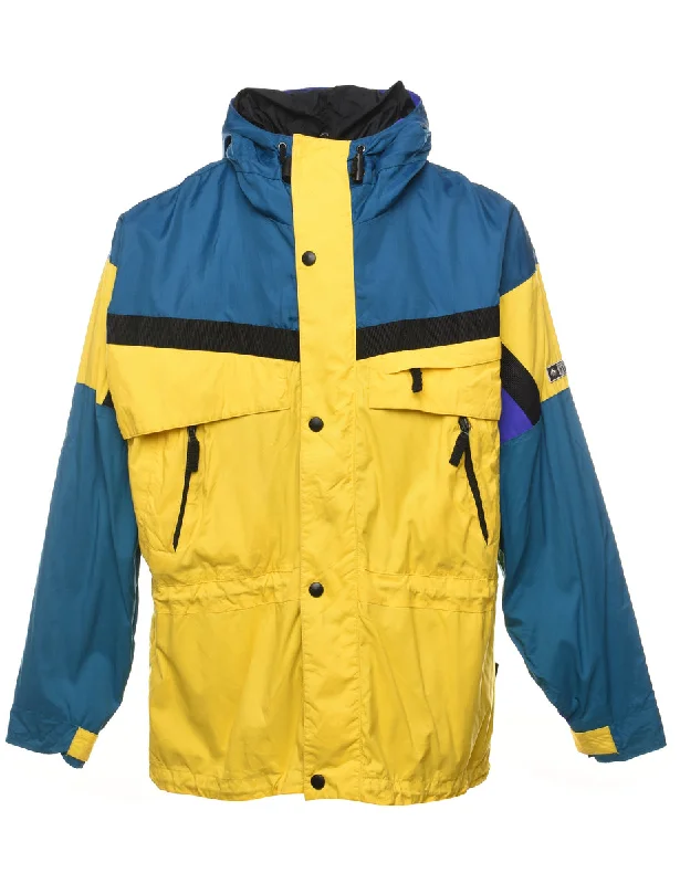 Multi-Colour Mountaineering Jacket - L Tiered Jacket Buttoned Jacket Zippered Jacket