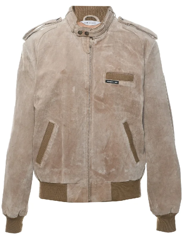 Members Only Light Brown Suede Jacket - XL Lace Jacket Ribbed Jacket Sequined Jacket