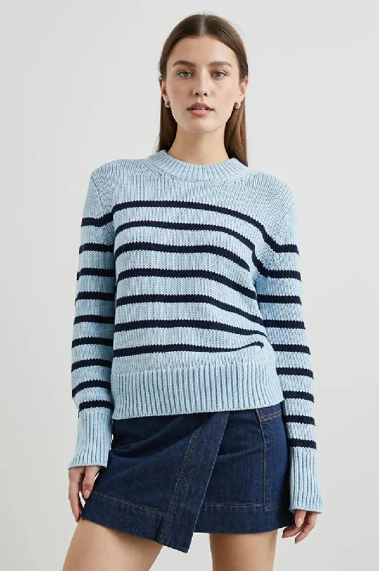 Rails - Alise sweater in Sky navy stripe Open Front Closed Front Wrap Front