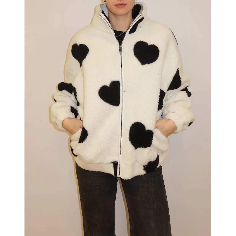 Brunette the Label All Over Heart Oversized Sherpa Jacket Mesh Jacket Canvas Jacket Denim Jacket Brunette the Label All Over Heart Oversized Sherpa Jacket Mesh Jacket Canvas Jacket Denim Jacket
