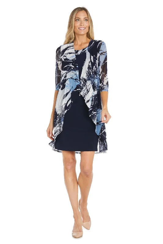 R&M Richards 9987 Short Printed Mother of the Bride Jacket Dress Lace Jacket Ribbed Jacket Sequined Jacket
