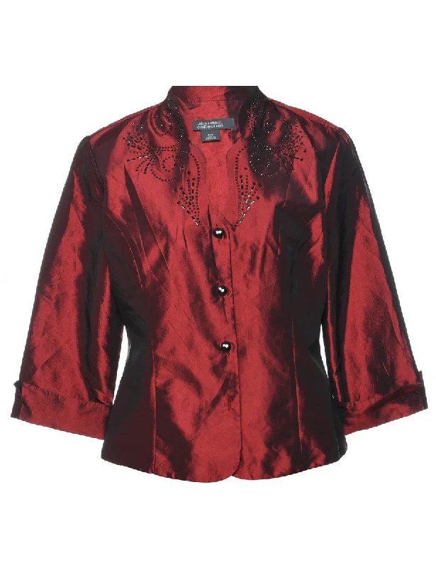 Metallic Classic Metallic Evening Jacket - M Zippered Jacket Buttoned Jacket Snapped Jacket