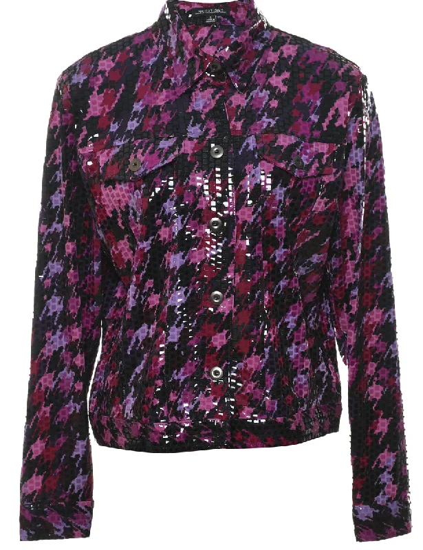 Multi-Colour Y2K Sequined Snakeskin Jacket - S Striped Jacket Polka Dot Jacket Floral Jacket Multi-Colour Y2K Sequined Snakeskin Jacket - S Striped Jacket Polka Dot Jacket Floral Jacket