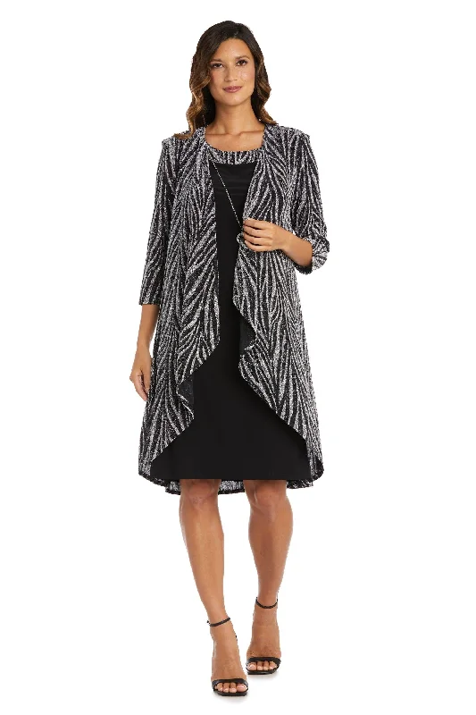 R&M Richards 9457 Two Piece Short Jacket Dress Print Jacket Jacquard Jacket Embroidered Jacket