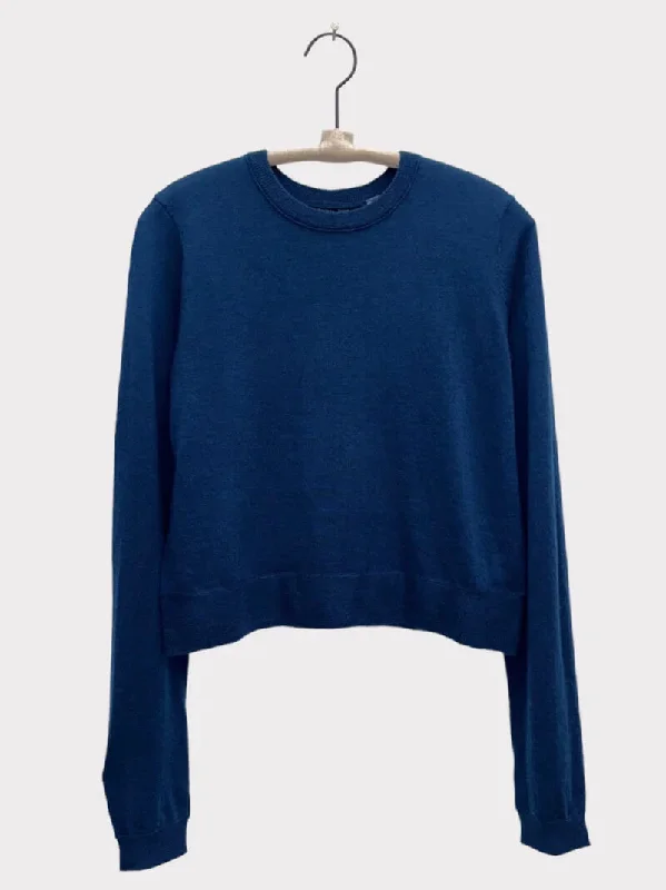 All thumbs cashmere sweater in Indigo Machine Wash Dry Clean Hand Wash