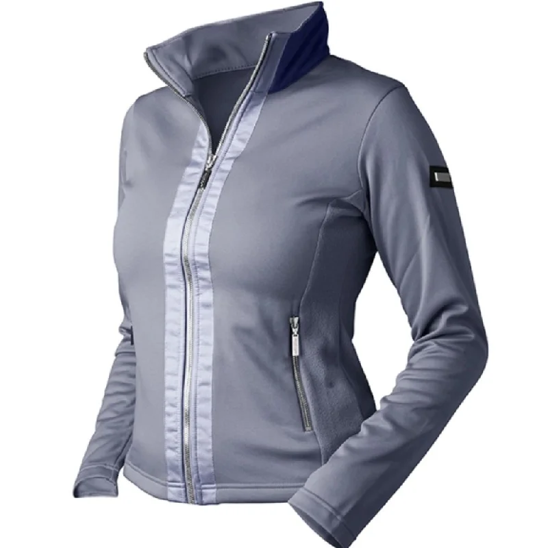 Equestrian Stockholm Fleece Jacket Crystal Grey Tiered Jacket Buttoned Jacket Zippered Jacket