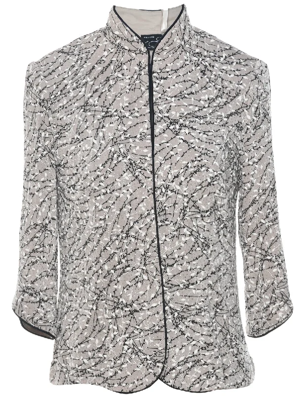 Metallic Finish Evening Jacket - S Wool Jacket Cashmere Jacket Tweed Jacket
