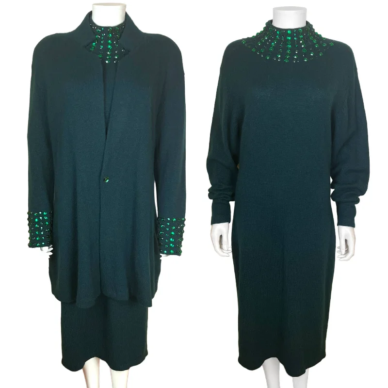 Vintage 1980s Mirrors of Krizia Knit Dress and Jacket Size M Oversized Jacket Tailored Jacket Straight Jacket Vintage 1980s Mirrors of Krizia Knit Dress and Jacket Size M Oversized Jacket Tailored Jacket Straight Jacket