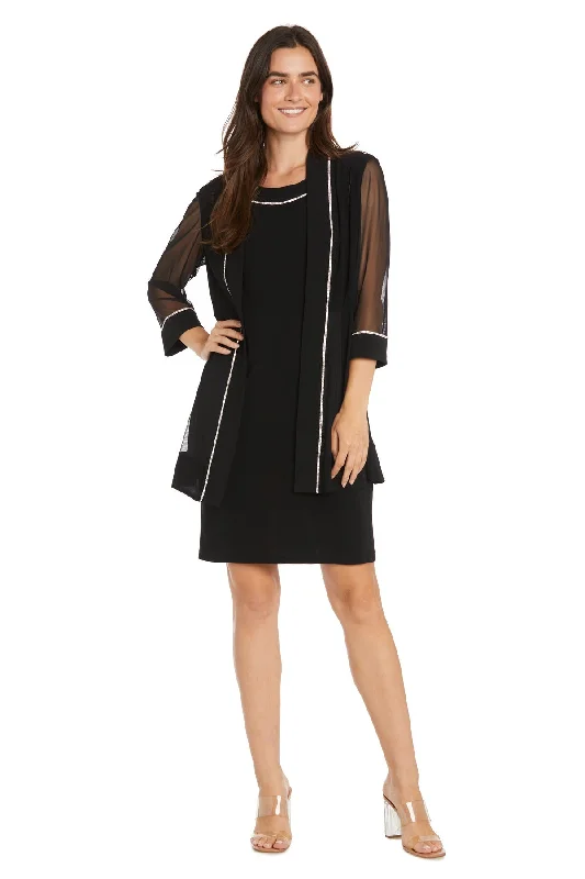 R&M Richards 3054 Short Mother of the Bride Jacket Dress Nylon Fabric Polyester Fabric Spandex Fabric