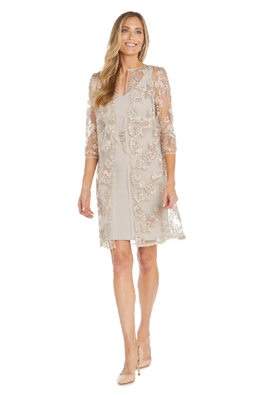 R&M Richards 1876P Mother of the Bride Short Petite Jacket Dress Chenille Jacket Brocade Jacket Lace Jacket