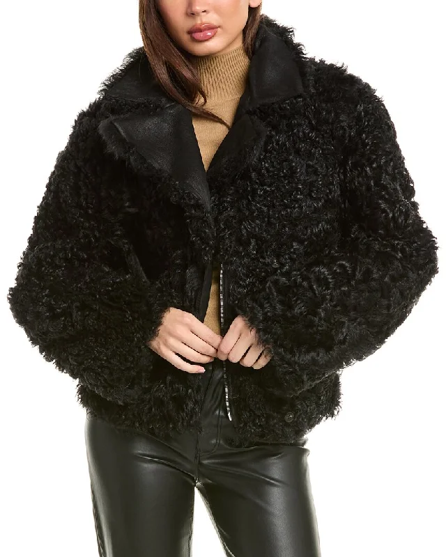 Alberta Ferretti Shearling Moto Jacket Faux Fur Fabric Real Fur Fabric Shearling Fabric Alberta Ferretti Shearling Moto Jacket Faux Fur Fabric Real Fur Fabric Shearling Fabric