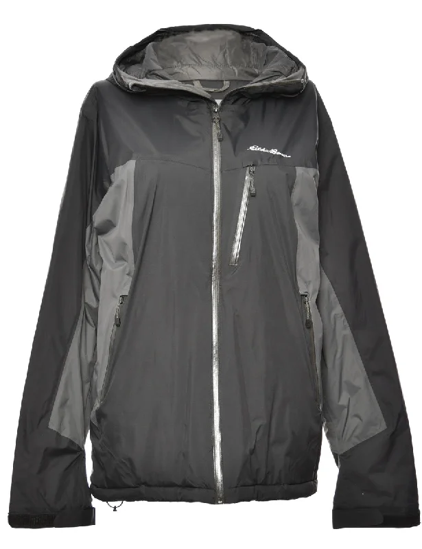 Dark Grey & Black Contrast Mountaineering Jacket - M Print Jacket Jacquard Jacket Patchwork Jacket