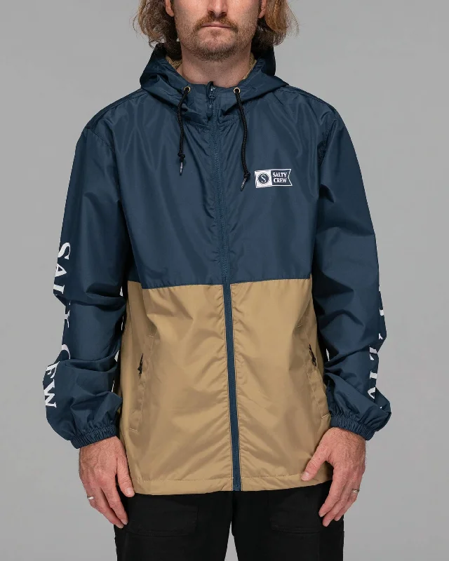 Surface Windbreaker Jacket - Navy/Straw Nylon Jacket Polyester Jacket Spandex Jacket