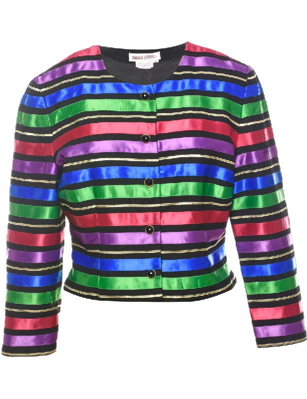 Maggy London Evening Jacket - L Front Pockets Side Pockets Patch Pockets