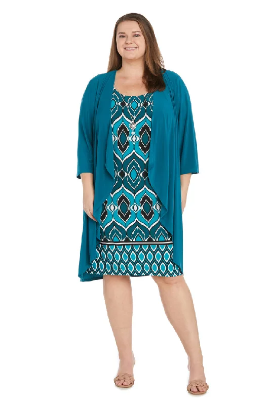 R&M Richards 1237W Short Plus Size  Jacket Printed Dress Chenille Jacket Brocade Jacket Lace Jacket
