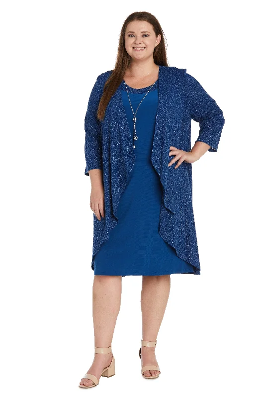 R&M Richards 9785W Short Plus Size Jacket Dress Notch Collar Peter Pan Collar Cowl Neck