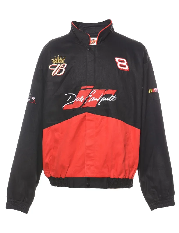 NASCAR & Budweiser Design Red & Black Embroidered Jacket - XL Print Jacket Jacquard Jacket Patchwork Jacket NASCAR & Budweiser Design Red & Black Embroidered Jacket - XL Print Jacket Jacquard Jacket Patchwork Jacket