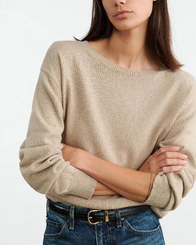 Amari Sweater in Beige Melange Wool Sweater Cotton Sweater Cashmere Sweater