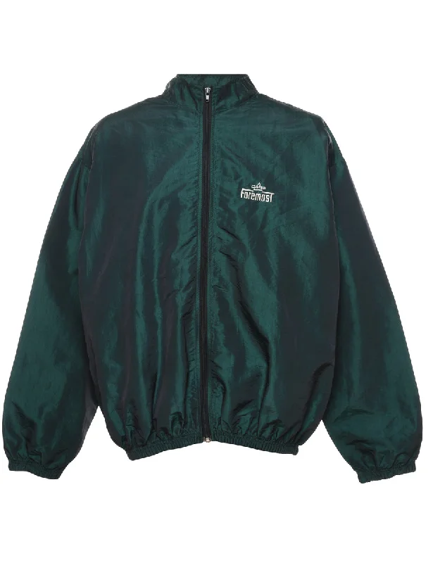 Dark Green Nylon Jacket - L Fleece Jacket Down Jacket Parka