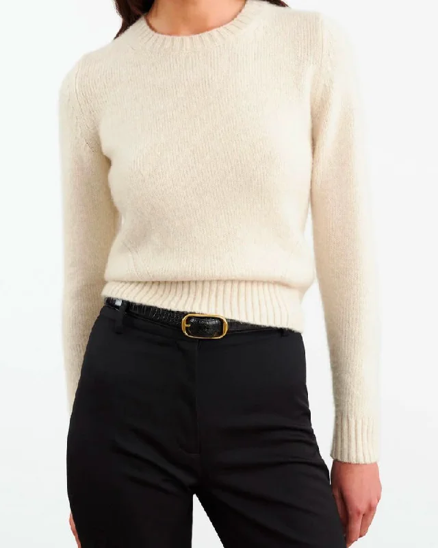 Nili Lotan - Gwendolyn Sweater in Light Oat Melange Cotton Fabric Linen Fabric Terry Fabric Nili Lotan - Gwendolyn Sweater in Light Oat Melange Cotton Fabric Linen Fabric Terry Fabric